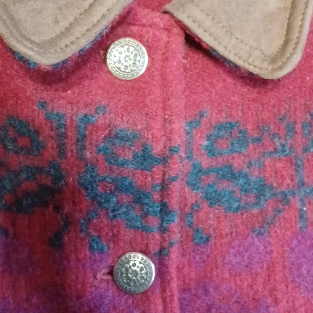 Woolrich Women's Vintage Red Floral Fully Lined Wool Blend Jacket Size XL - Picture 3 of 9